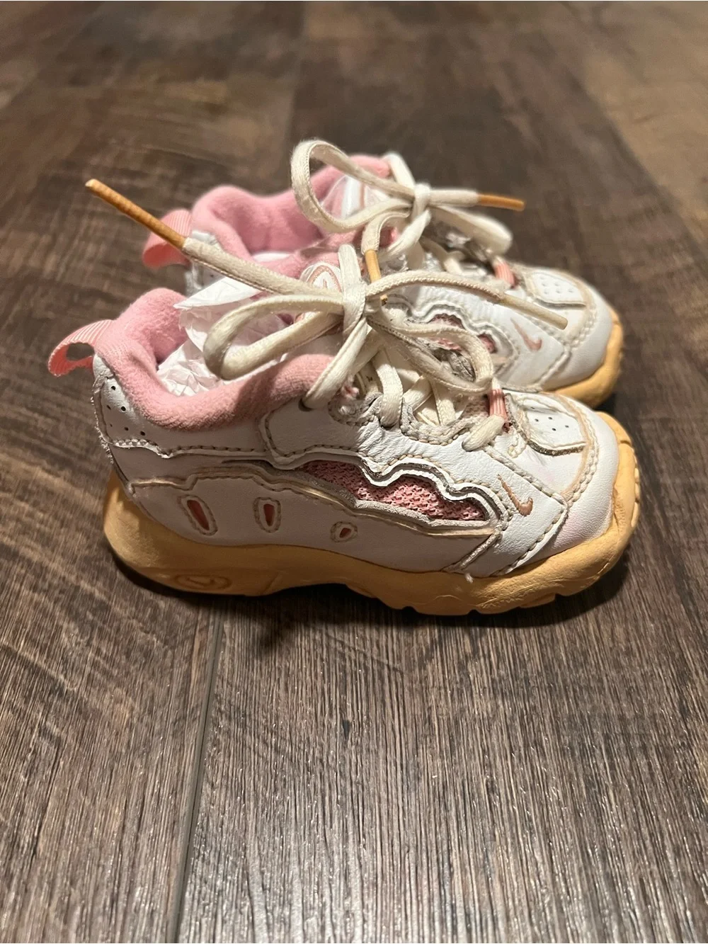 Vintage Nike Kids White, Pink & Peach Sneakers